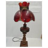 Ruby Red Stained Glass Table Lamp 34" x15"h