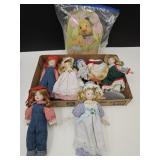 Doll Lot, Porcelain, Easter Blush w/Paper Basket
