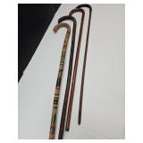 4 VTG Walking Canes 35"