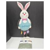 New Queen Flat Sheet & Metal Bunny 32" H