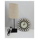 24" Table Lamp & 14" Stain Glass Clock