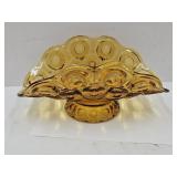 Amber Glass Moon & Stars Fruit Dish 12"L