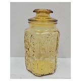 Amber Glass Cannister 9 1/2"H