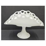 Milk Glas Fruit Dish 13 1/2"L