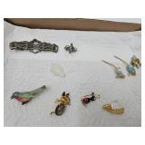 VTG Costume Jewelry-Cat, Mice, Bird, Ladybug +