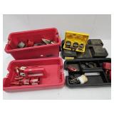 Toolbox with Hole Saws & Sanding Disk Lot