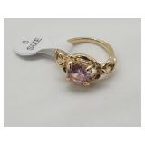Gold Over Jewelers Bronze Pink CZ Ring Sz 6