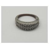 Silver Plated Austrian Crystal Ring Sz 5