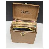 Vintage 45B Records with Case