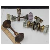 Glass & Metal VTG Door Knobs, 1 Newer