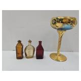 VTG Italy Gold Painted Stemware & Mini Wheatons
