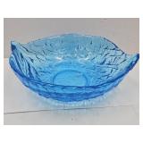 VTG Tiara Glass 10"W Blue Bowl