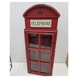 Metal Telephone Booth Wall Shelf 9x23H