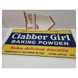 VTG Clabber Girl Cloth Sign 36"15" & 15"x9" Sign