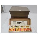 Safe Box No Key Unlocked 11"H & Powder Meas Kit