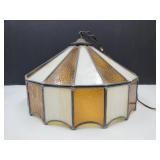 Stained Glass Hanging Lamp Light 16" w