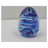 Swirled Glass Egg Unmarked