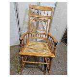 Antique Oak King Bottom Rocking Chair