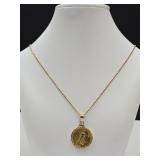 1/4 OZ Gold $5 Coin Pendant & 18 K Gold Chain 18"