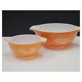 2 Vintage Pyrex  Cinderella Wheat Bowls 441 & 443