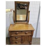 Antique Washstand  with Mirror 31 x 16 x 27.5" h