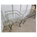 Glass & Wrought Iron Coffee Table, End Table SEE