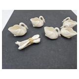 Lenox Swan Salts w Spoons-Set of 5