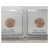 2 NEW 2025 Last Issue Penny Coins D & P