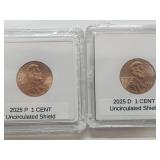 2 NEW 2025 Last Issue Penny Coins D & P