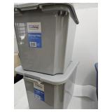 TWO 12 Gallon Gray Storage Tote