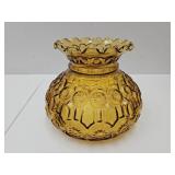 Vintage Amber Glass Moon & Stars Lamp Globe 7"w