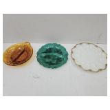 VTG  Milk Glass Egg Plate & Divided Dishes