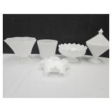 Milkglass , VTG Fenton Hobnail, Fire King BowL+