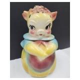 American Bisque Pig Pottery Cookie Jar w CHIP Ear