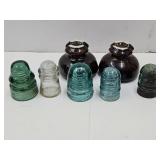 Lot of VTG Insulators Brown Aqua & Cleat