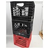 3 Milk Crates Prarie Farms & Deans