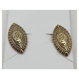 Gold Tone Vintage Clip Back Earrings
