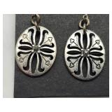 Vintage Silver Plated CZ Dangle Earrings