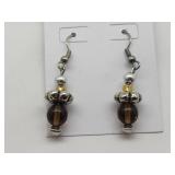 Vintage Glass Bead Hoop Earrings
