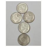 5 Silver Roosevelt Dime Coins