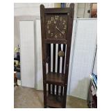Antique Oak Mission Clock Works! no key17x12x72"