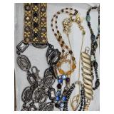 Costume Jewelry Lot Belt, Bracelets, Necklaces