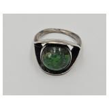 Mexico 925 Silver With Jade or Turquoise sz  7