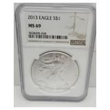 Graded NGC MS69 2013 Silver Eagle