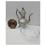 Siemens Clock, Pewter Winthorp Pot, +