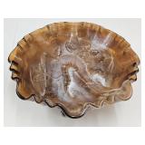 Indiana Glass Footed Slag Bowl 8" W