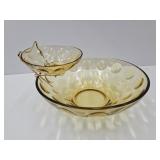 VTG Hazel Atlas Coin Dot Amber Glass Bowls