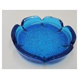 VTG Anchor Hocking Blenko?  Blue Texttured Glass