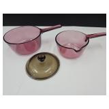 2 Vision Corning 1.6L & 1L Glass Pans W Lip