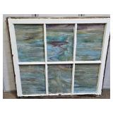 6 Pane Stained Glass Window 38x36"